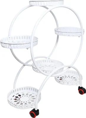 Image de Support pour plantes, conception à plusieurs niveaux, structure robuste en fer, BLANC