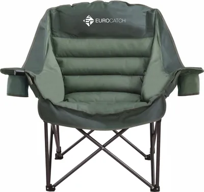 Produktbild von Eurocatch Comfy Club Chair XXL – Klappstuhl mit 2 Getränkehaltern – Campingstuhl – Campingstuhl – Dick gepolstert – inkl. Aufbewahrungstasche