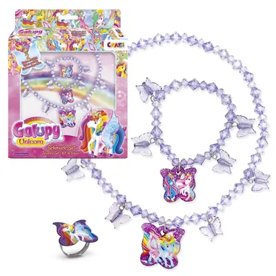 Produktbild von CRAZE GALUPY UNICORN Kinder Schmuck Set Mädchen mit 1 Halskette, 1 Armband & 1 R