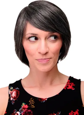 Produktbild von WIG ME UP Glatte kurze Frauenperücke Grau Dunkelgrau-Mix 6082-44