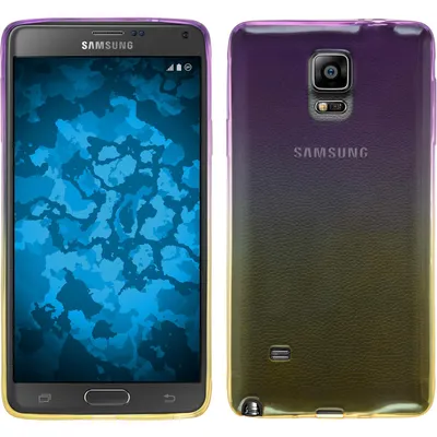 Produktbild von PhoneNatic Case kompatibel mit Samsung Galaxy Note 4 - Design:05 Silikon Hülle Ombrè + 2 Schutzfolien
