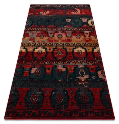 Imagen del producto de Alfombra de lana OMEGA TAPAS étnico azul oscuro rojo 200x300 cm