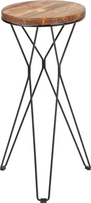 Produktbild von Dekorativer Blumentisch und Pflanzenständer für drinnen und draußen - Höhe 75 cm, Holz und Metall, Natur Dunkelbraun