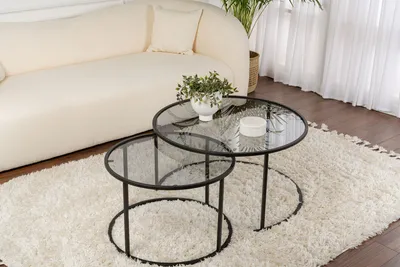 Produktbild von Skye Decor, Aurum - 80, 60 - Black, Grey, Couchtisch-Set, Schwarz, 100 % Metall, 80 x 80 x 43 cm