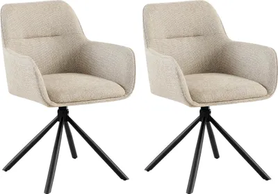 Produktbild von CLP 2er Set Stuhl Tipton Stoffbezug schwenkbar und mit Rückenlehne taupe