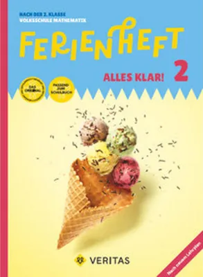 Obrázek produktu pro Mathematik Ferienhefte - Ferienheft Alles klar! 2. Klasse Volksschule - Lehrplan 2023 - Mit eingelegten Lösungen