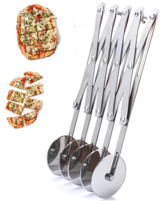 Pizzaschneider mit 5 Rädern, verstellbar, Edelstahl