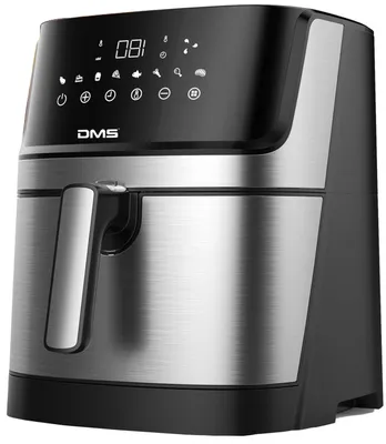 Produktbild von Heißluftfritteuse Airfryer ohne Öl - Silber/Schwarz, XXL DMS HF-6E 1800W 6L