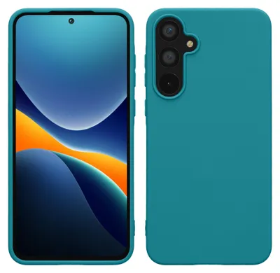 Produktbild von kwmobile Handyhülle für Samsung Galaxy A55 5G Hülle - TPU Case - Kabelloses Laden - Schutzhülle Cover in Petrol matt