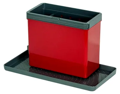 Produktbild von Spülbecken Organizer mit ausziehbaren Halterungen (Rot/Anthrazit)