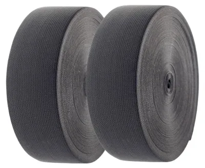 Elastisches Band 80 m x 100 mm, schwarz, 2 Rollen