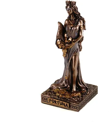 Immagine prodotto di Fortuna, la dea romana della fortuna, in miniatura, con in mano una cornucopia