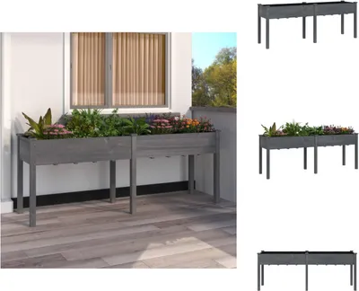 Obrázok produktu pre vidaXL Kvetináč s vložkou sivý 203x53x76 cm jedľový masív - Kvetináče a sadenice