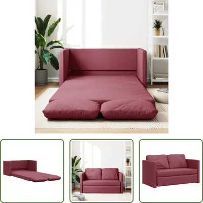 Produktbild von The Living Store Bodensofa mit Schlaffunktion Weinrot 112x174x55 cm Stoff
