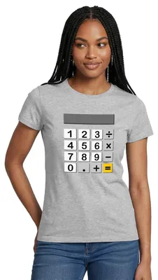 Produktbild von Spreadshirt Taschenrechner Kostüm Für Fasching & Karneval Frauen T-Shirt, XXL, Grau meliert
