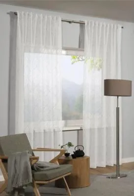 Produktbild von Vorhang mit Universalband Dolly bestickt weiß 245x135 cm