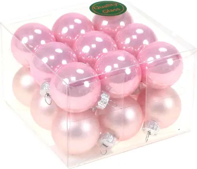 Produktbild von 18 Christbaumkugeln Glas Weihnachtskugel Kugel 30mm 3cm Baumschmuck Weihnachten, Farbe:rosa