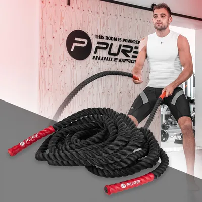 Produktbild von Pure2improve Pure2Improve Battle Rope 12m | Black/Red