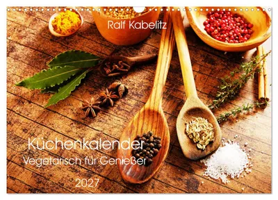 Immagine prodotto di Calendario da cucina "Vegetariano per buongustai 2027" (calendario da parete 2027, formato DIN A3 orizzontale), calendario mensile CALVENDO