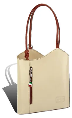 Produktbild von Florence 2in1 Echtleder Tasche Damen Rucksack beige tan 29x9x28 inklusive Feenanhänger D2OTF106C