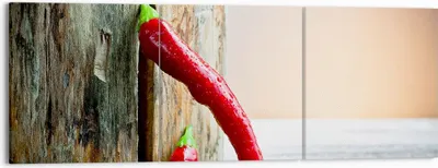 Produktbild von Bild auf Leinwand - Leinwandbild - Chili Gewürz Gemüse - 150x50cm - Wand Bild - Wanddeko - Leinwanddruck - Bilder - Kunstdruck - Wanddekoration - Leinwand bilder - Wandkunst - CA150x50-2264