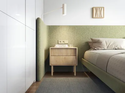 Produktbild von Homebook TAVO – Nachttisch mit geriffelter Front und 2 Schubladen, 53 cm, Eiche Cremona
