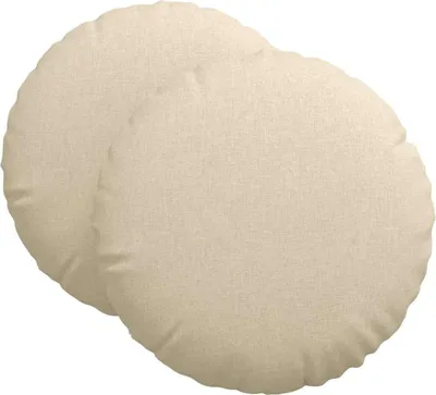 Zdjęcie produktu dla vidaXL Poduszki siedziskowe, 2 szt., tkanina, kolor kremowy, średnica 60 cm, wysokość 21 cm