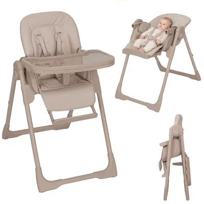 Produktbild von Lionelo Linn Plus 2in1 Kinderstuhl mit Liegefunktion höhenverstellbar klappbar - Beige Sand