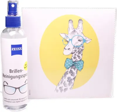 Immagine prodotto di Panno in microfibra "Giraffa con occhiali blu" misura 18,5*18,5 cm di La Kelnet