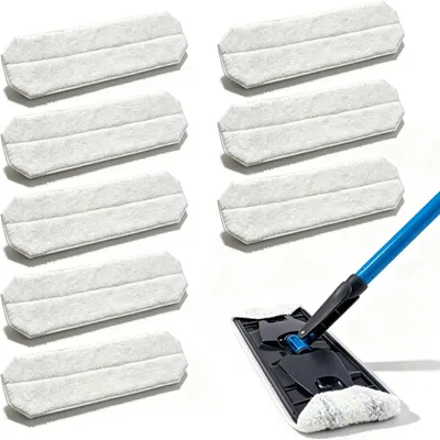 Produktbild von 8 Stück Ersatz-Wischmopptücher - für Vileda H2PrO Bodenwischer - Familienpackung - Mikrofaser Wischpads Ersatz für O-Cedar H2prO Flacher - Weiß