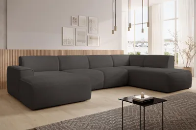 Produktbild von AX LIVING XXL Sofa U Form Didim Grau 378cm breit modern & großzügig R