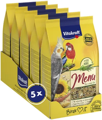 Productafbeelding van Vitakraft Menü, vogelvoer voor grote papegaaien, met granen en noten, grootverpakking