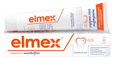 Elmex Zahnpasta mentholfrei geschmacksneutral 150ml 2er Packung