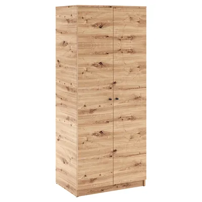 Produktbild von Kleiderschrank ESTA 80 cm, 2 Türen, Kleiderstange, Garderobenschrank, Schlafzimmerschrank, Flurschrank, Kleiderschrank fur Wohnzimmer Eiche Artisan
