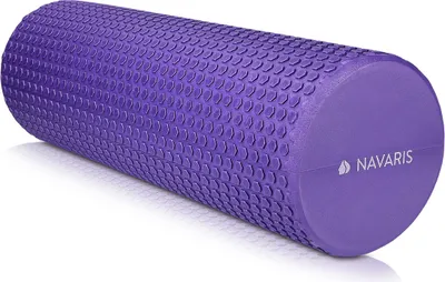 Produktbild von Navaris Pilates Rolle Faszienrolle 45 cm kurz - Pilatesrolle Faszien Yoga Roller - Schaumstoffrolle für Rücken Fitness - Massagerolle in Violett