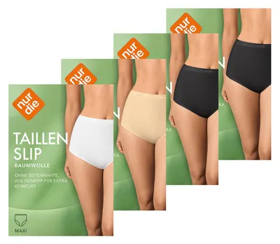 Produktbild von NUR DIE Damen Taillenslip Baumwolle GOTS- 4-Pack mehrfarbig1 - Größe 44-46