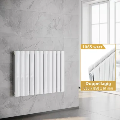 Zdjęcie produktu dla SONNI Poziomy grzejnik płytowy dwuwarstwowy biały 630×850 mm