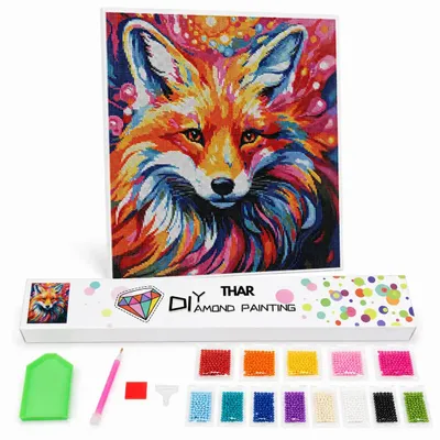 Produktbild von THAR Diamond Painting Farbenfroher Fuchs 40 x 50 cm Komplettset