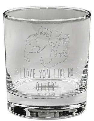 Produktbild von Mr. & Mrs. Panda Tumbler Otter Hände halten - Transparent - Geschenk, Händchen, Paar, Liebe, Glas für Gin, Verliebt, gravur, Longdrinkglas, Cocktailglas, glücklich