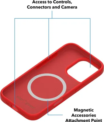 Produktbild von AlzaGuard Silikonhülle kompatibel mit Magsafe für iPhone 16 Pro rot