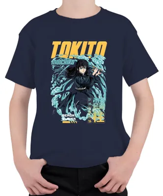 Immagine prodotto di Demon Slayer Tokito Muichiro Mist Hashira Mist Sword Gift Maglietta unisex per bambini, Navy, 128