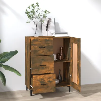 Image de vidaXL Sideboard chêne fumé 69,5x34x90 cm bois composite