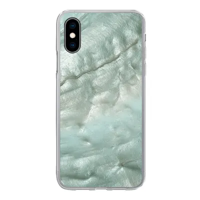 Produktbild von MuchoWow® Handyhülle Schutzhülle Hülle für iPhone X Natursteine - Grün - Perlmutt Silikon Softcase Handy Hülle - Handyhülle