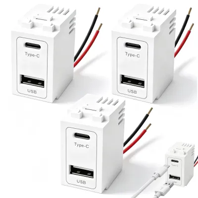 USB-Netzmodule 220V auf 5V 2,1A, 3 Stück, USB-C & USB-A