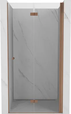Image de Mexen Mist-F Porte de douche pliante droite 90 cm, transparente, cuivre brossé - 8A6-090-000-65-00-P