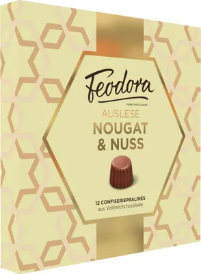 Feodora Auslese Nougat und Nuss Pralinenmischung 12 Stück Packung 125g