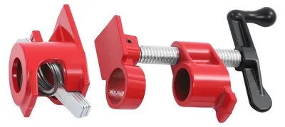 Produktbild von Rohrzwingen-Set für Holzbearbeitung - Rohrzwinge - Für 1,9 cm Rohre (3/4”) - Schnellspanner - Schwerlast - Eisen - Standard - 6-teilig