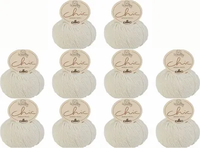 Obrázek produktu pro 10x DMC Woolly Chic – exkluzivní merino příze s metalickým vláknem (barva 1)
