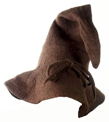 Image de Chapeau de magicien médiéval unie - 100% laine - Marron