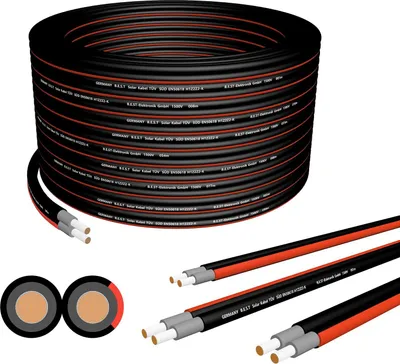 Produktbild von Germany B.e.s.t Solarkabel Duplex 4mm2 PV Kabel 4mm2 es Solar Kabel aus Kupfer, Photovoltaik Kabel 50m Schwarz und Rot